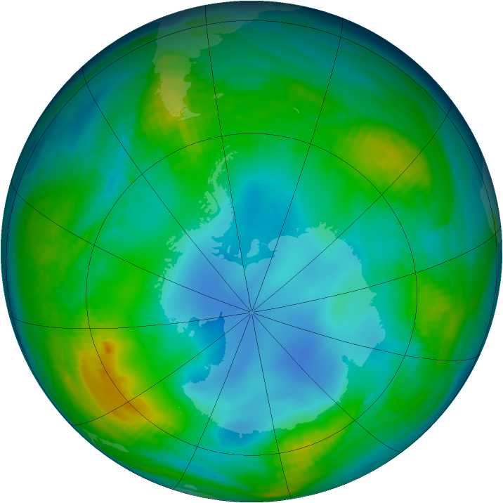 Antarctic ozone map for 27 May 1983